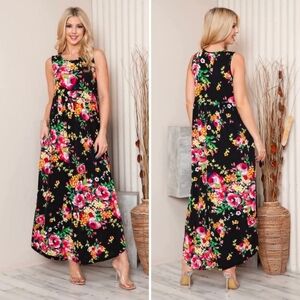 Black Floral Maxi Dress